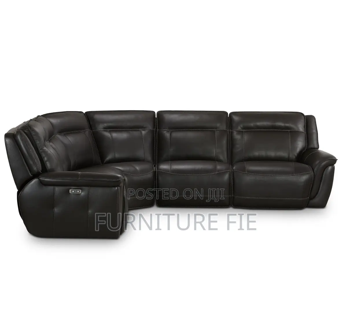 Lenardo 5-Pc. Leather Sectional With 2 Power Motion Recliners From Usa