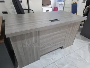 This Is a Grey Modern Executive Office Desk