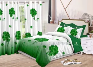 8-Piece Duvet Bedroom Set – Duvet, 4 Pillowcases, Bedsheet Curtains