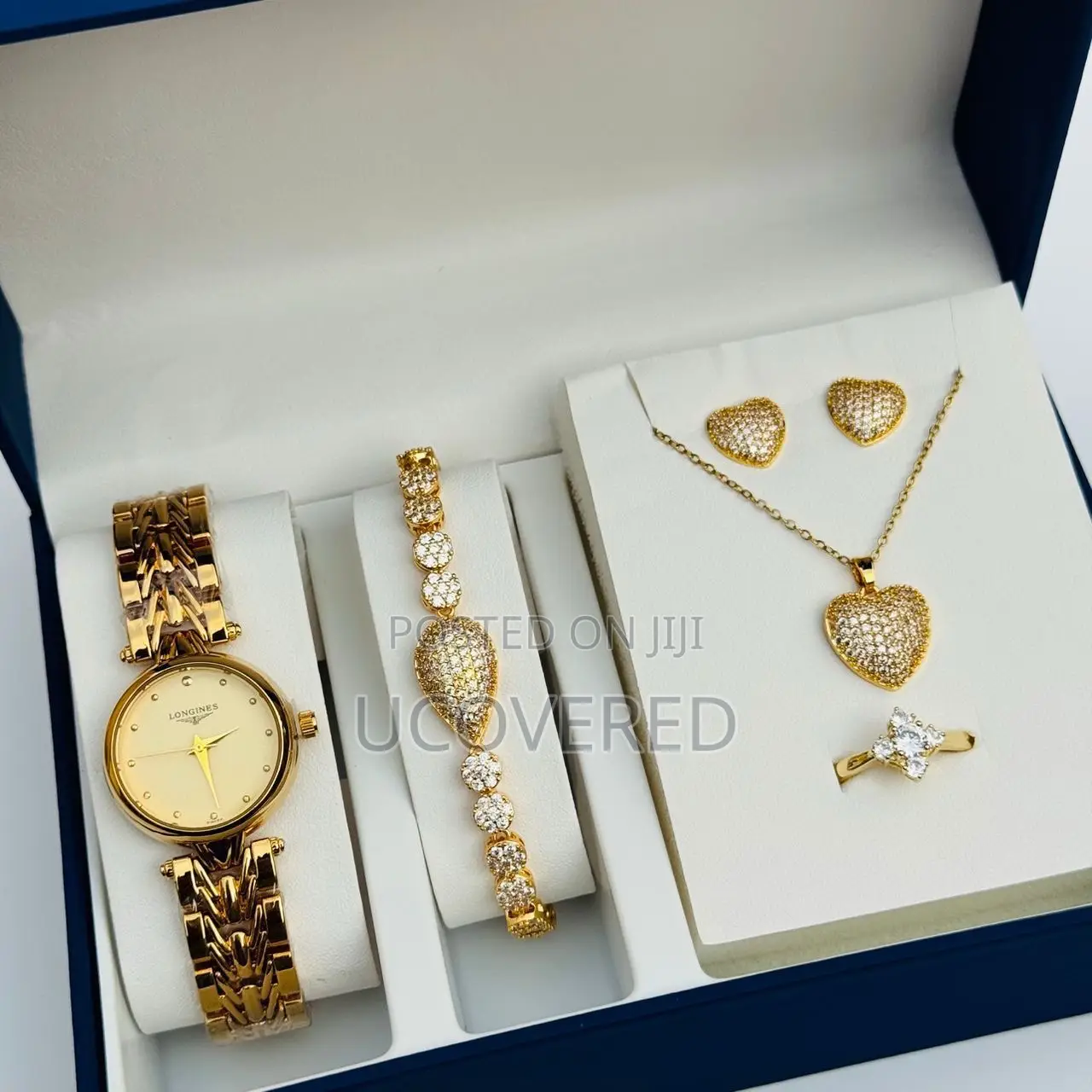 Ladies Watch + Bracelet + Necklace + Earrings Set