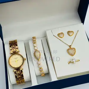 Ladies Watch + Bracelet + Necklace + Earrings Set