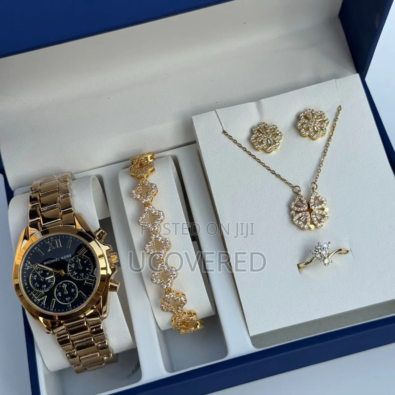 Ladies Watch + Bracelet + Necklace + Earrings Set