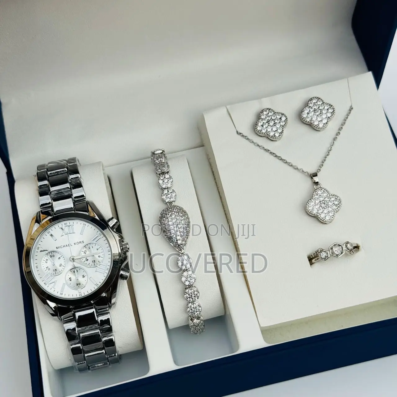 Ladies Watch + Bracelet + Necklace + Earrings Set