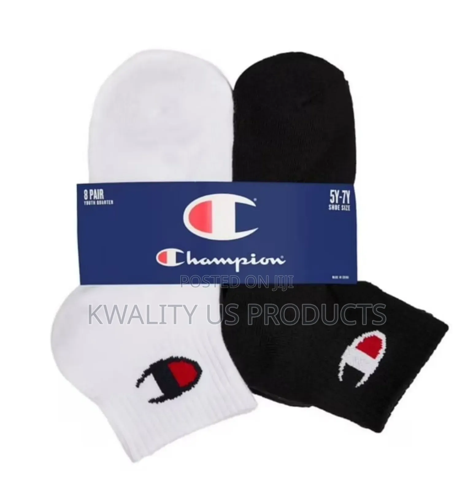 Champion Youth Quarter Socks - 8 Pairs