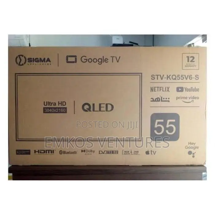 Sigma 55 Inch Qled Frameless Tv With Bluetooth And Icast