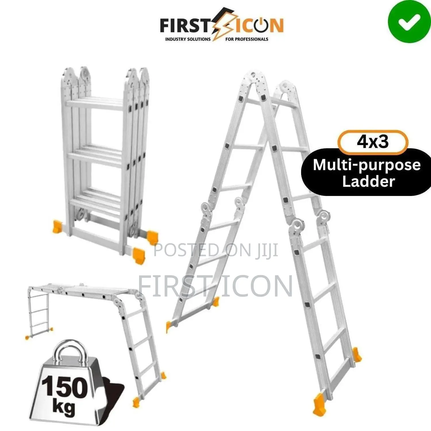 4x3 Step Multi-purpose Aluminum Folding Ladder - Dingqi Cz10501