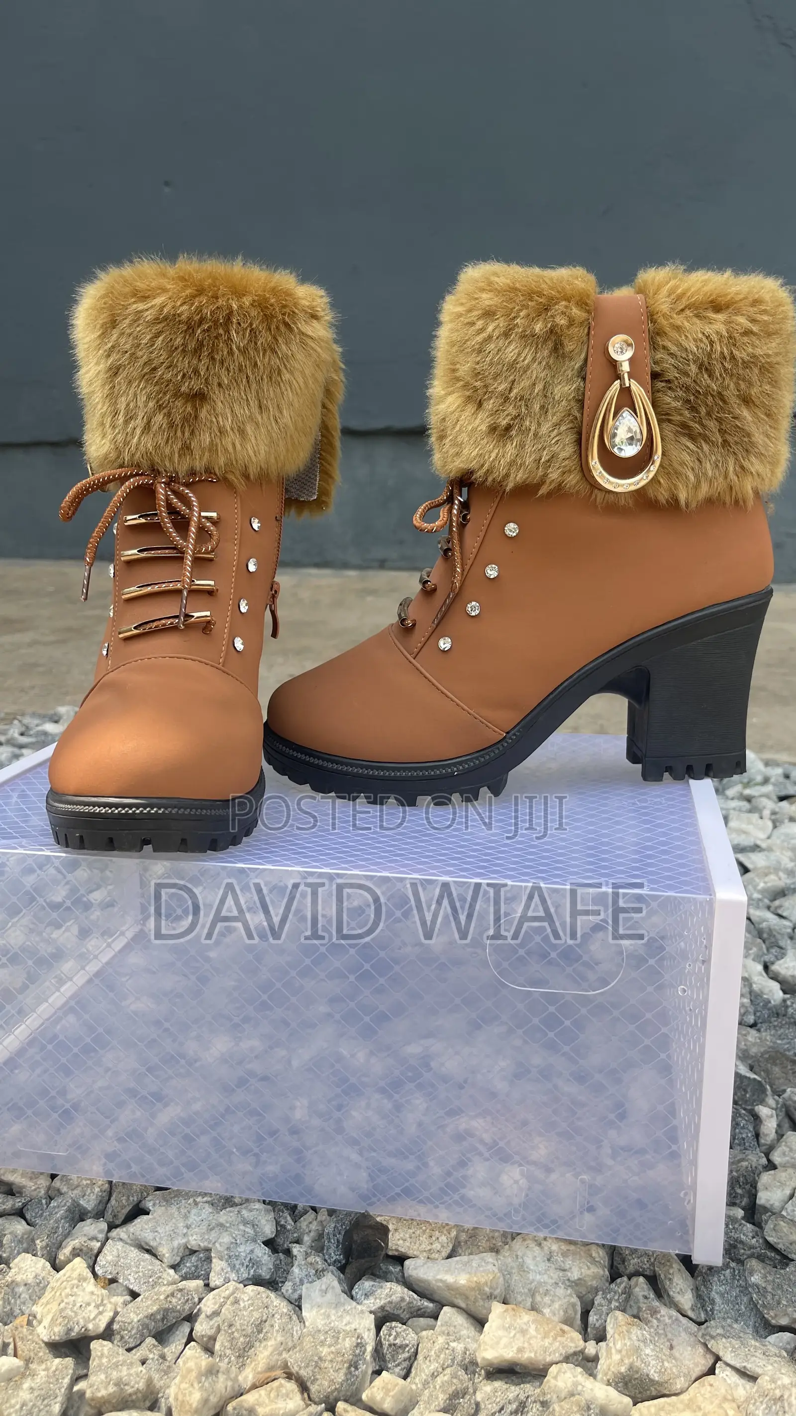 Feathered Brown Heels