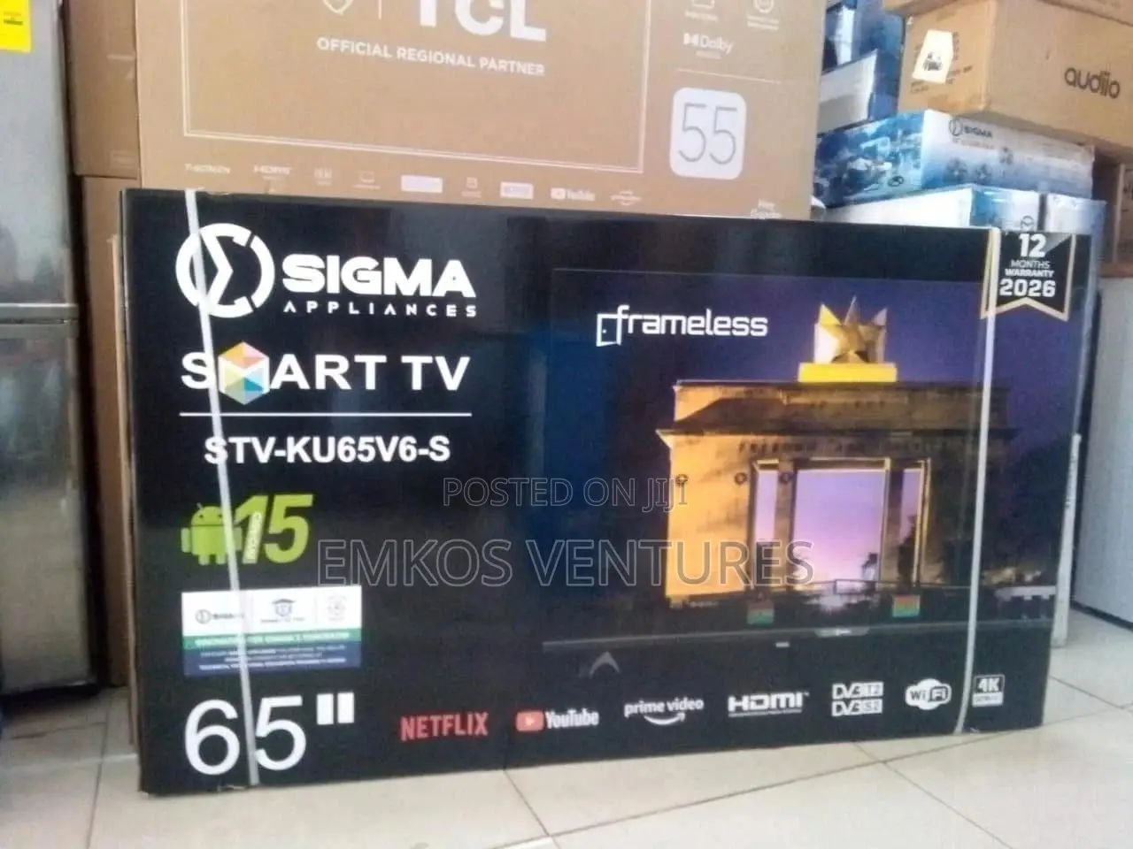 Sigma 65" Uhd Smart Android Tv Sig-ku65v6-s – Frameless (Black)