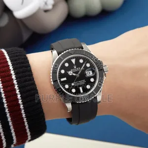 Rolex Yacht-master Silver Oysterflex Black Dial 42mm