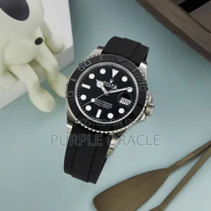 Rolex Yacht-master Silver Oysterflex Black Dial 42mm