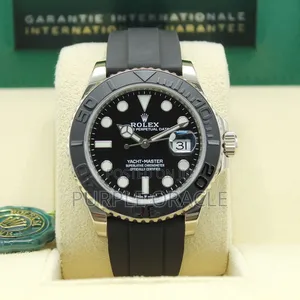 Rolex Yacht-master Silver Oysterflex Black Dial 42mm