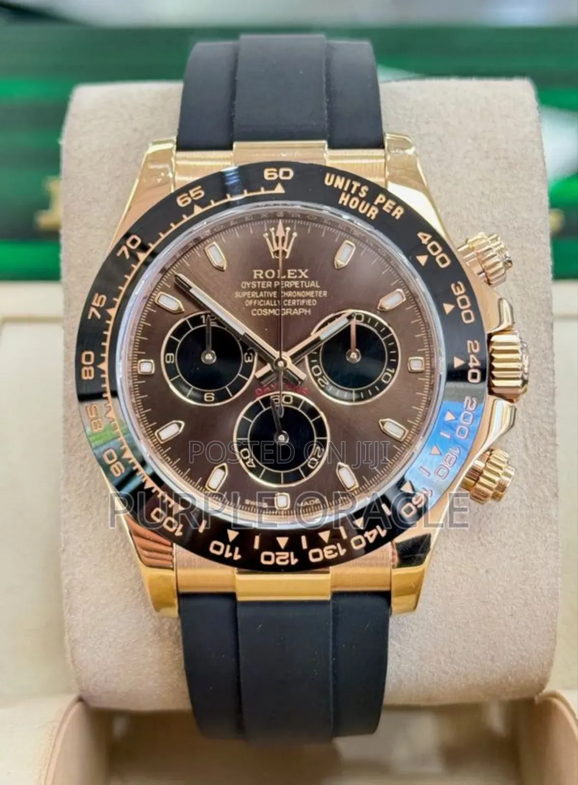 Rolex Daytona Cosmograph Rosegold Oysterflex Strap Watch.