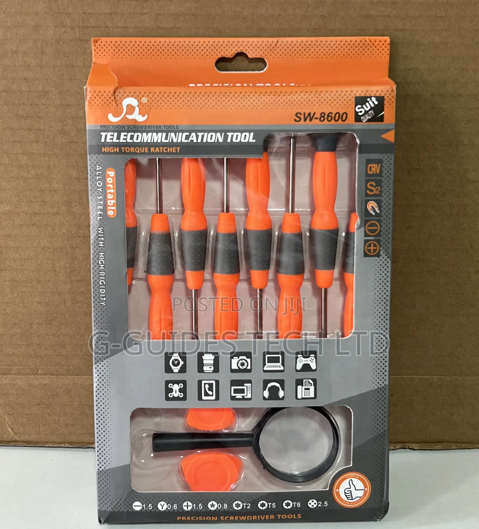 Sw-8600 8-in-1 Precision Screwdriver and Repair Set for Phone, Laptop