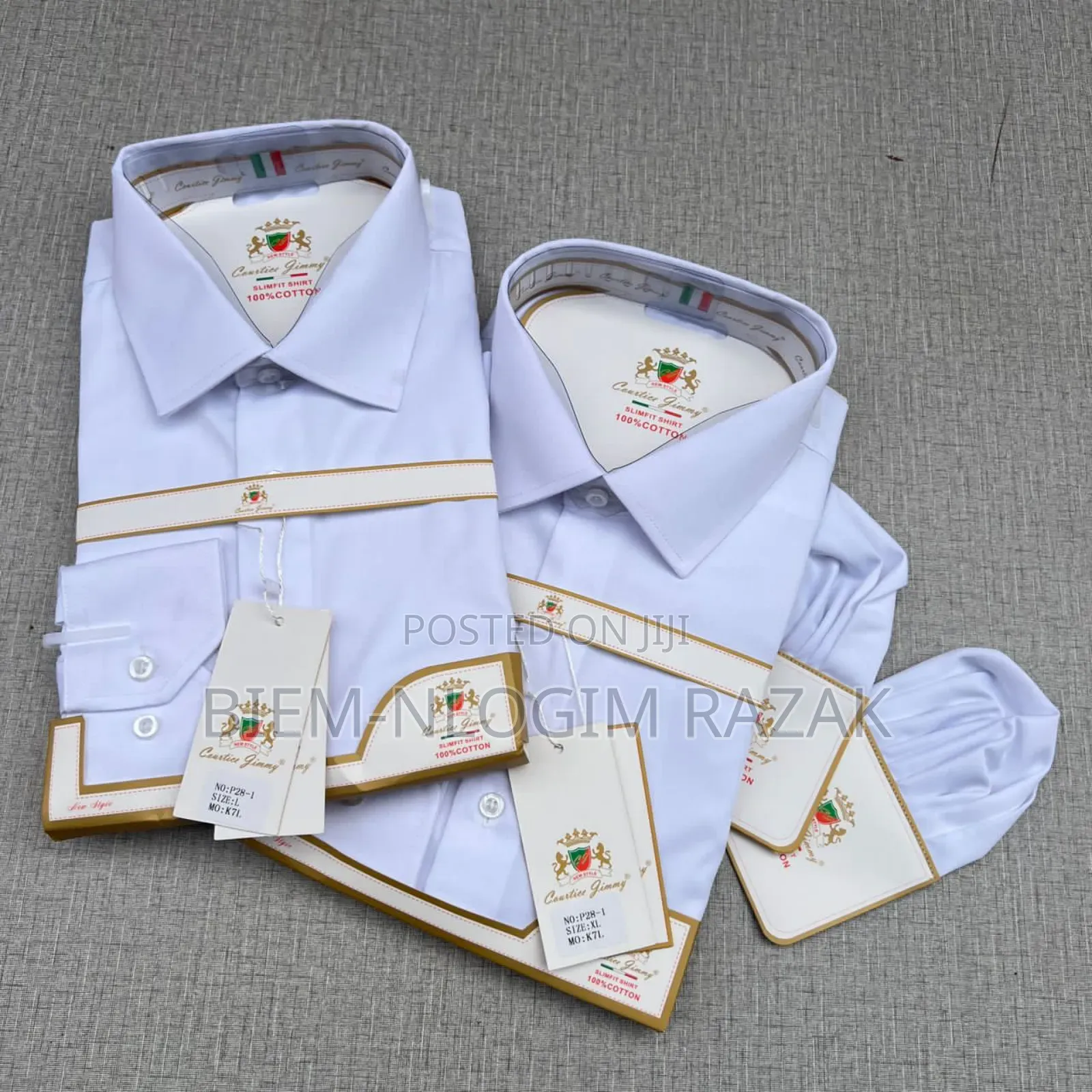 Courtice Jimmy Plain White Casual Long Sleeves Shirts