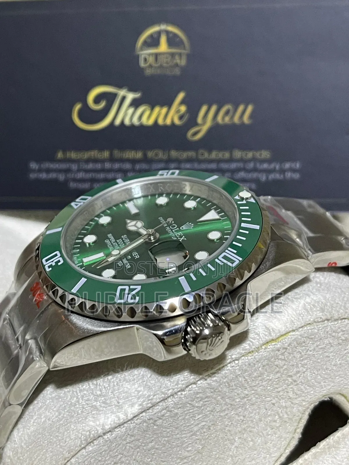 Rolex Submariner Date Hulk Silver Green Dial Watch