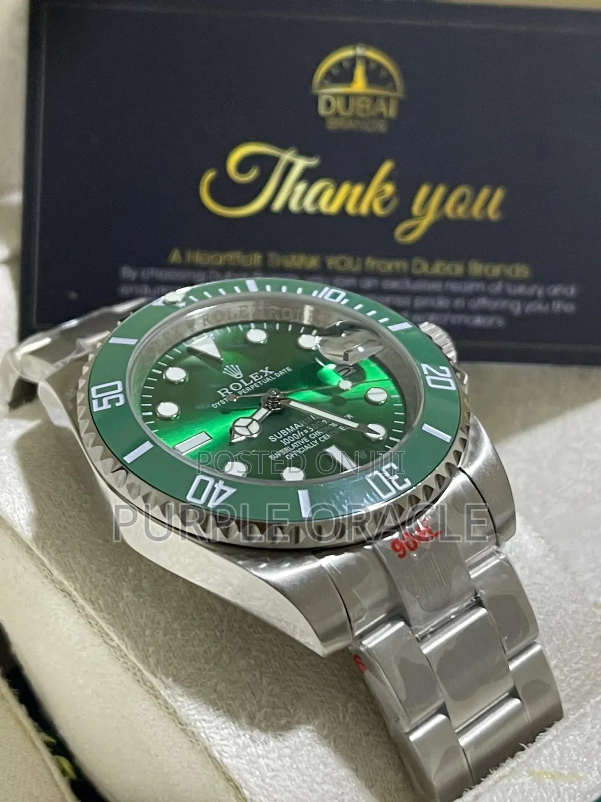 Rolex Submariner Date Hulk Silver Green Dial Watch