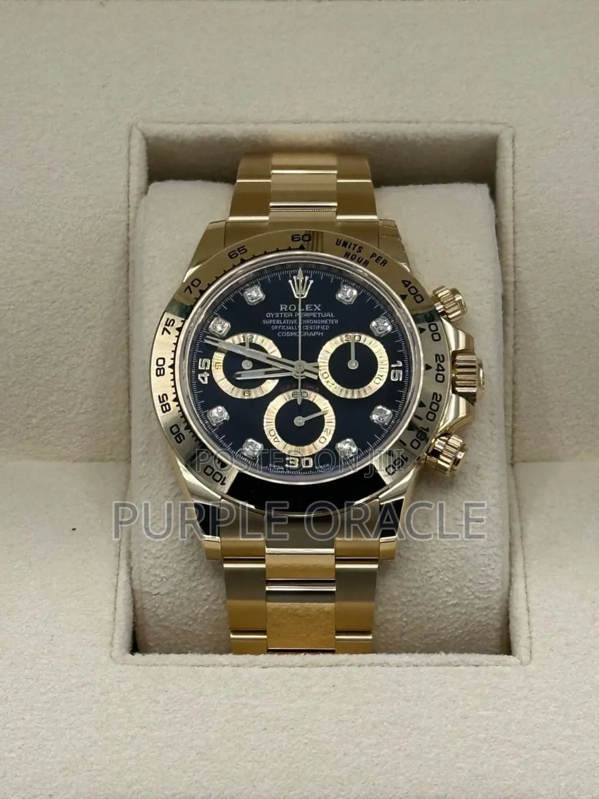 Rolex Daytona 40mm 116508 Yellow Gold Black Diamond Dial