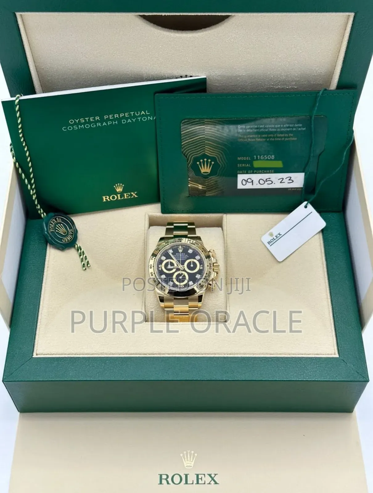 Rolex Daytona 40mm 116508 Yellow Gold Black Diamond Dial