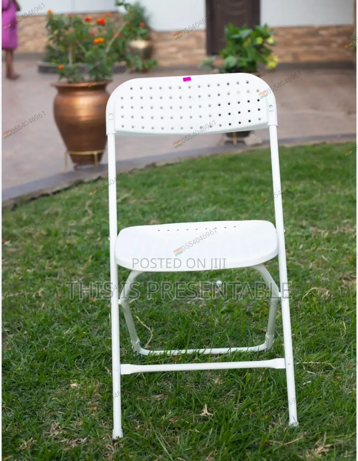 New Classic Foldable White Chairs Available For Rent