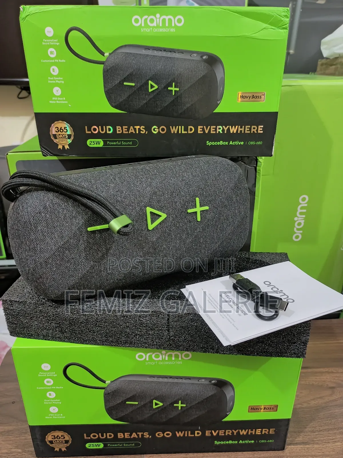 Oraimo Spacebox Active 25w Portable Speaker With Fm Radio Custom Eq