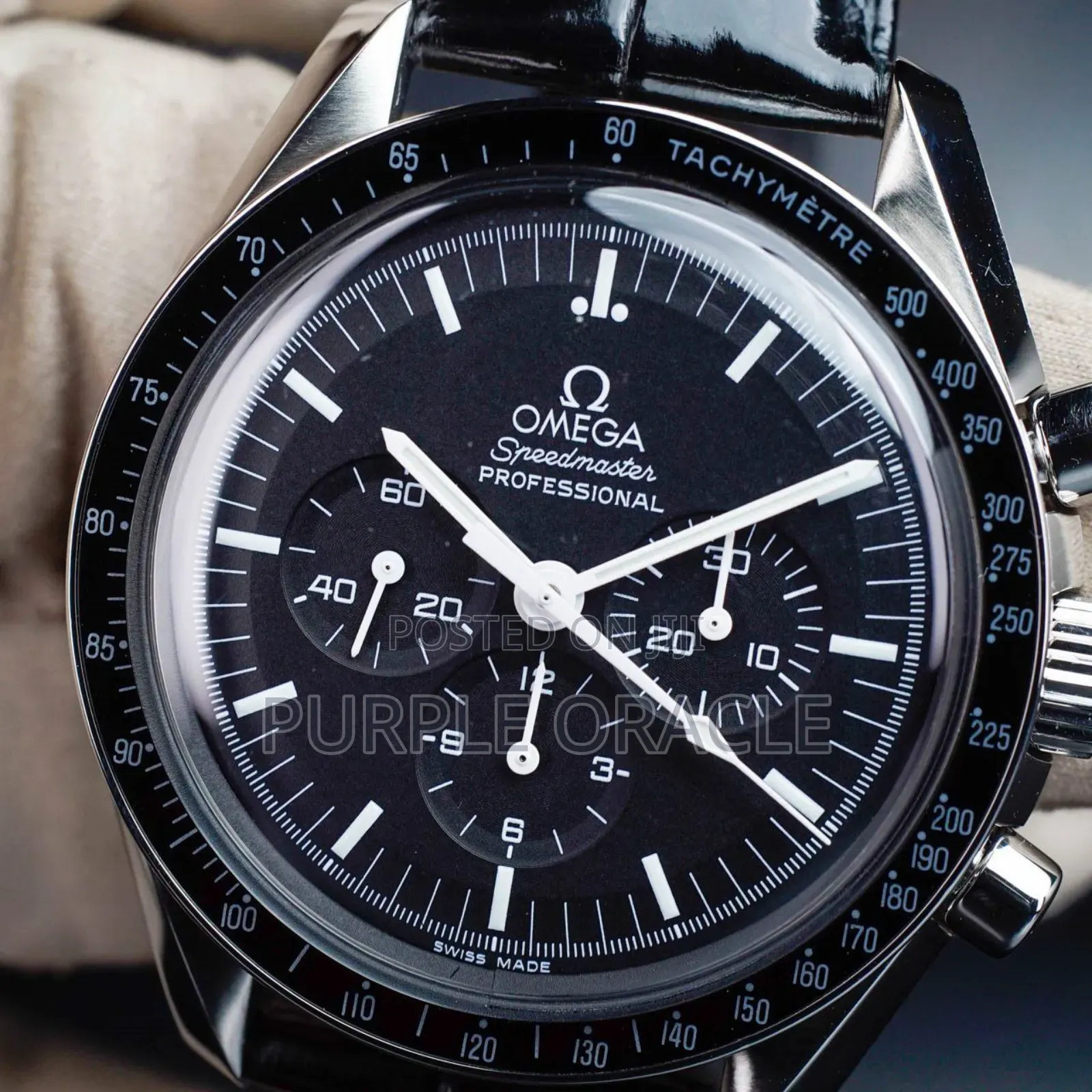 Omega Speedmaster Professional Moonwatch Silver Black Dial.