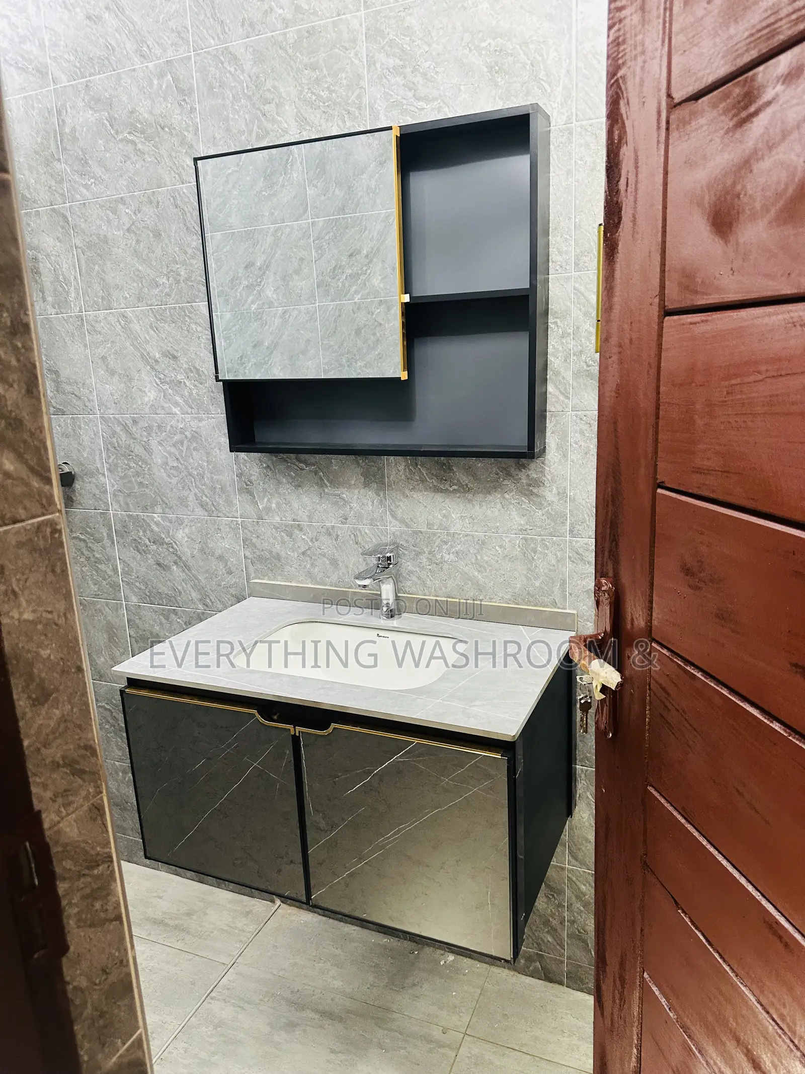Marble Cabinet Basin 80cm With Mirror_vanity Sink_bathroom Cabinet
