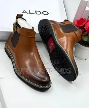 High Quality Aldo Leather Ankle Boots (Brown)