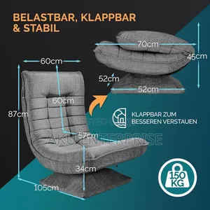 Adjustable Chair Backrest 360 Rotate Relax Floor Lounge Chair Grey
