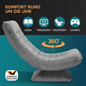 Adjustable Chair Backrest 360 Rotate Relax Floor Lounge Chair Grey