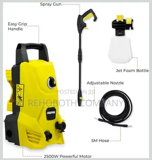 Geepas Gcw19029 2500w High Pressure Car Washer, Yellow/Black