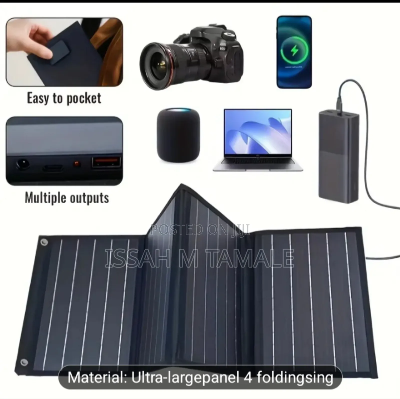 120w Folderble Multiple Solar 2 Usb Port 1 Type C and Dc for Laptop