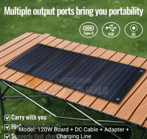 120w Folderble Multiple Solar 2 Usb Port 1 Type C and Dc for Laptop