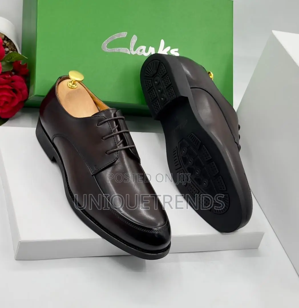 Executive Clarks Leather Shoes (Coffee)
