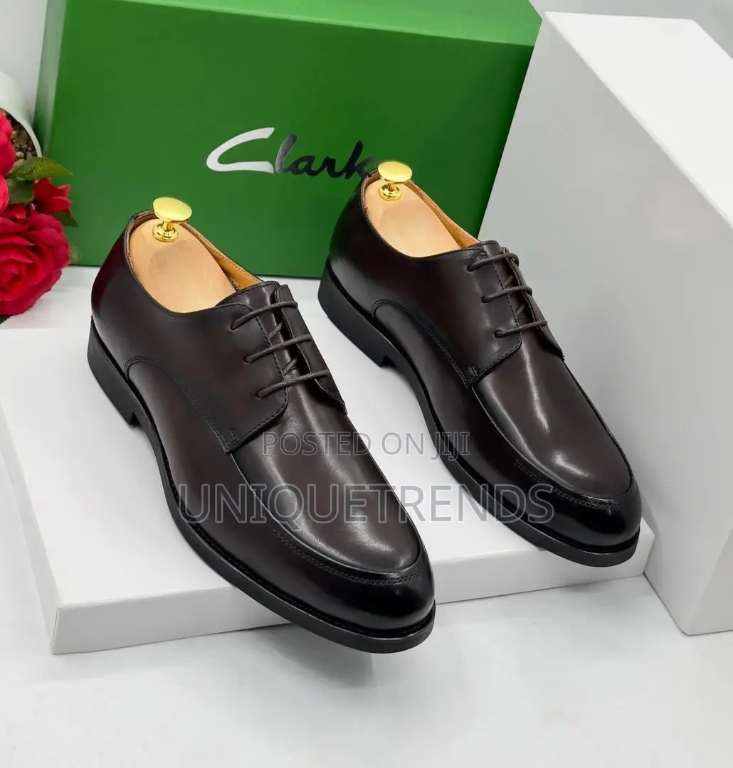 Executive Clarks Leather Shoes (Coffee)