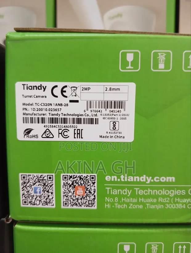 Tiandy 2mp Ip Full Color Maker Network Camera With Audio Tc-C320n 2