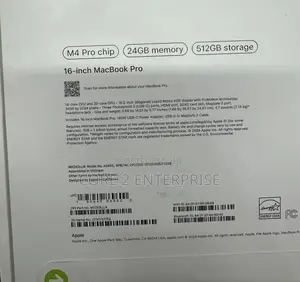New Apple MacBook Pro 2024 M4 Max 16-Inch 24GB Apple M4 SSD 512GB