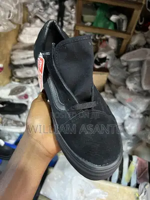 All Black Canvas Vans