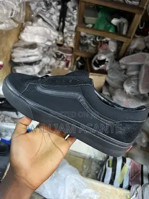 All Black Canvas Vans