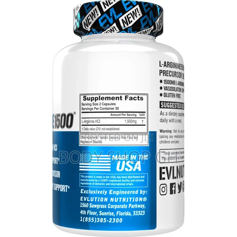 L-arginine Supplement - High Potency Nitric Oxide Booster - 1500mg