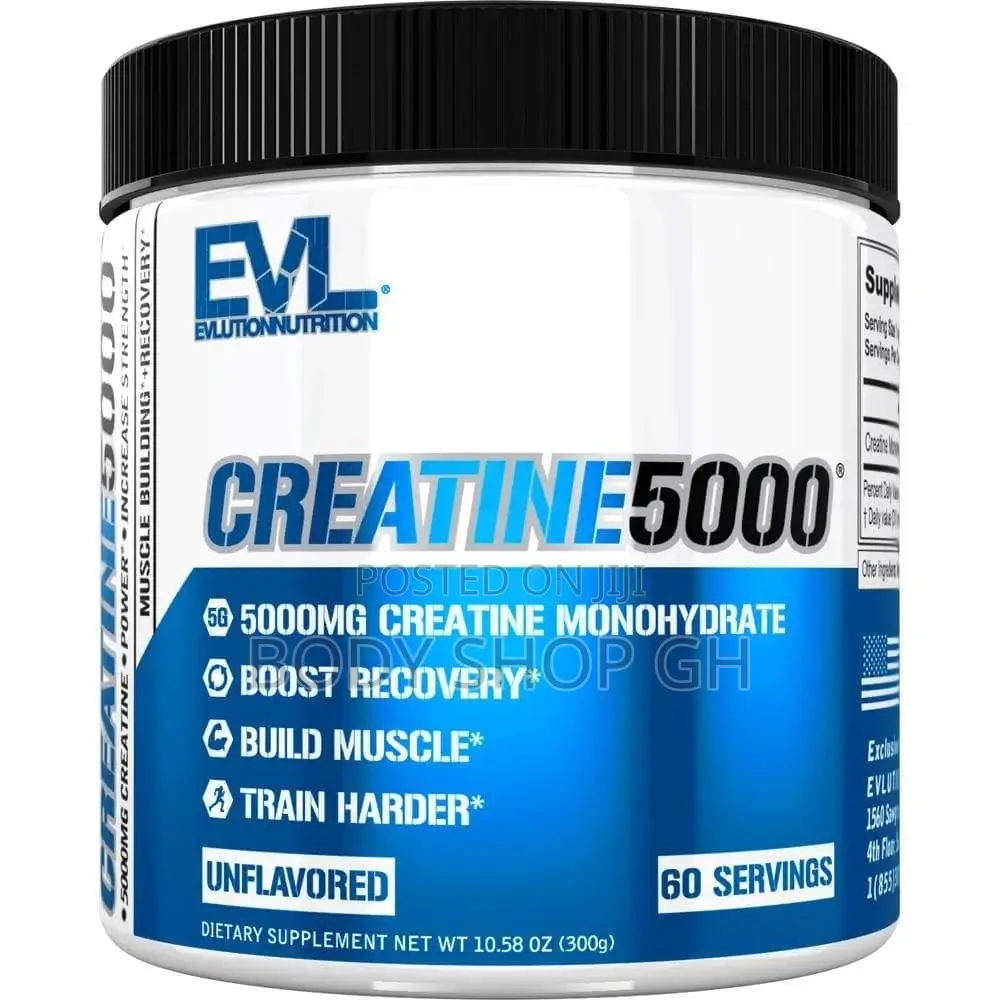 Evlution Creatine Monohydrate 5mg - 100% Pure Platinum for Muscles