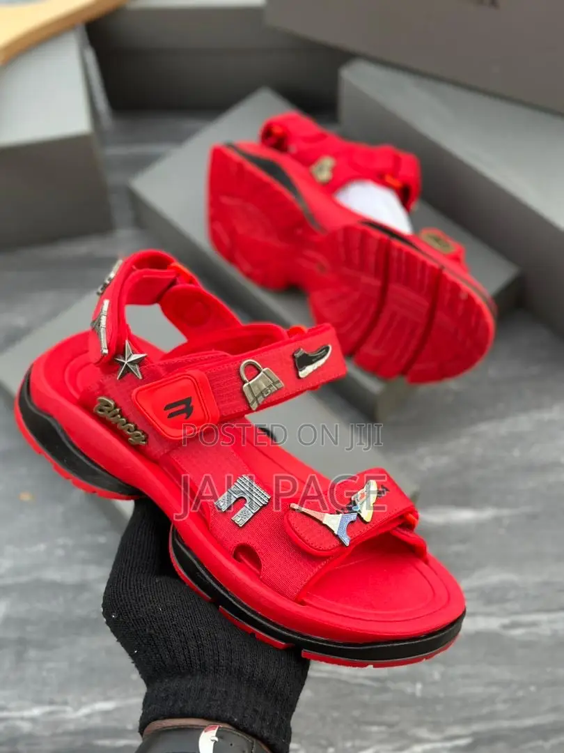 Balenciaga Tourist Logo Embroidered Sandals