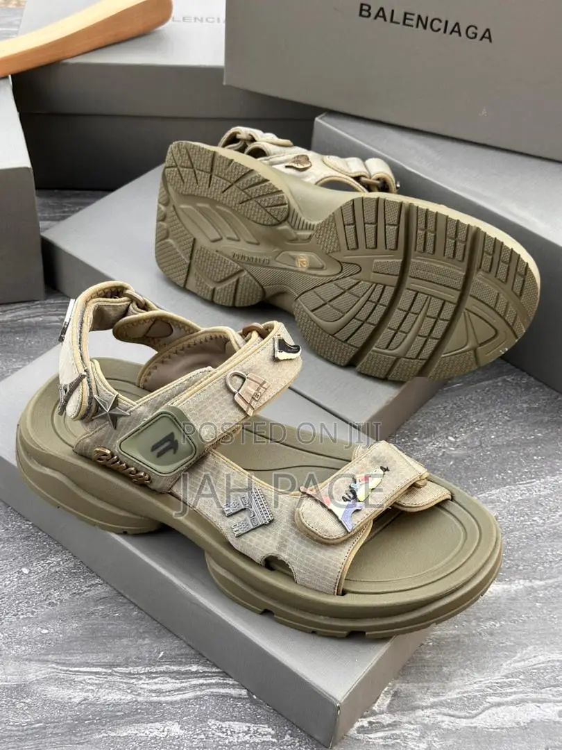 Balenciaga Tourist Logo Embroidered Sandals