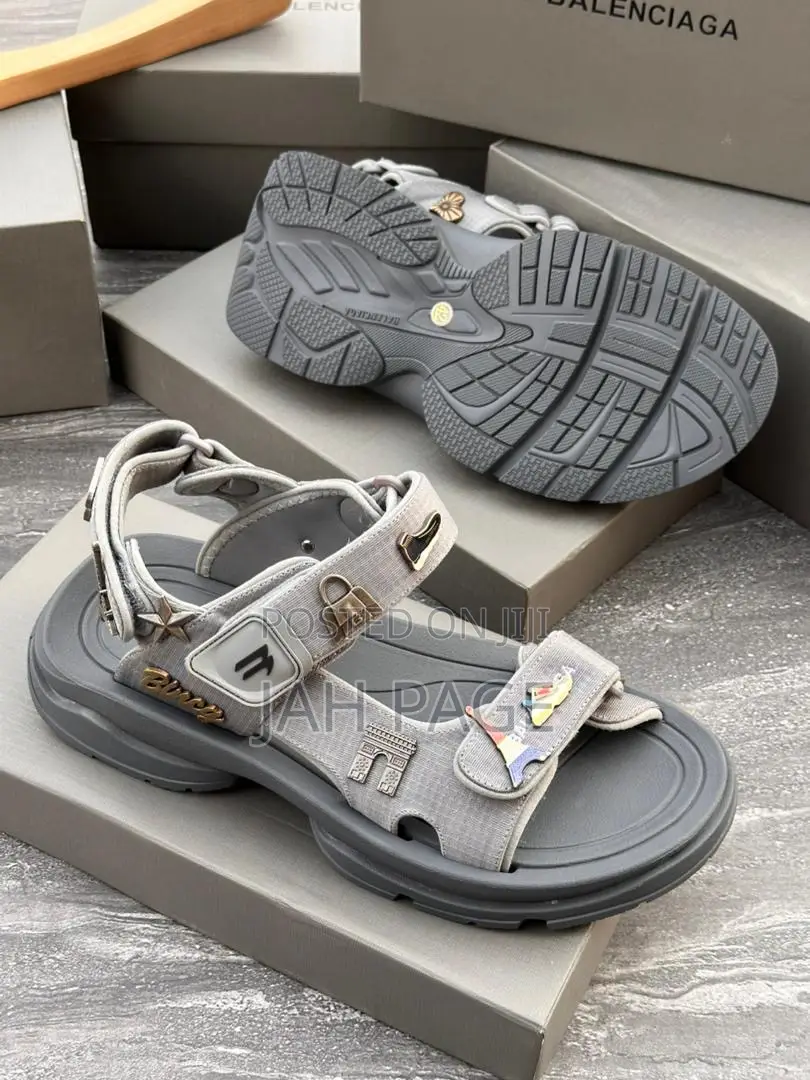 Balenciaga Tourist Logo Embroidered Sandals
