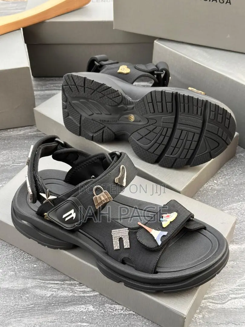 Balenciaga Tourist Logo Embroidered Sandals