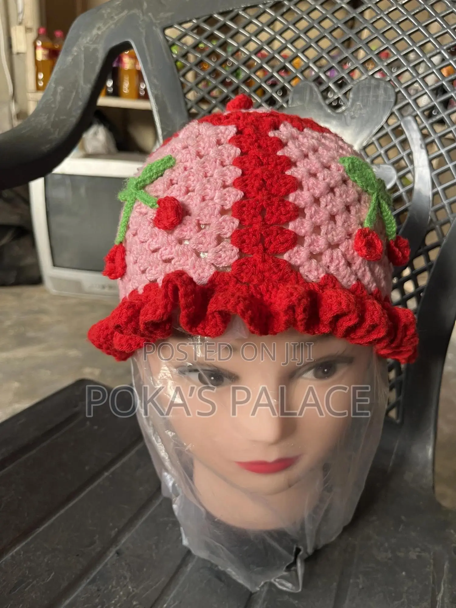 Crochet Cherry Bucket Hat