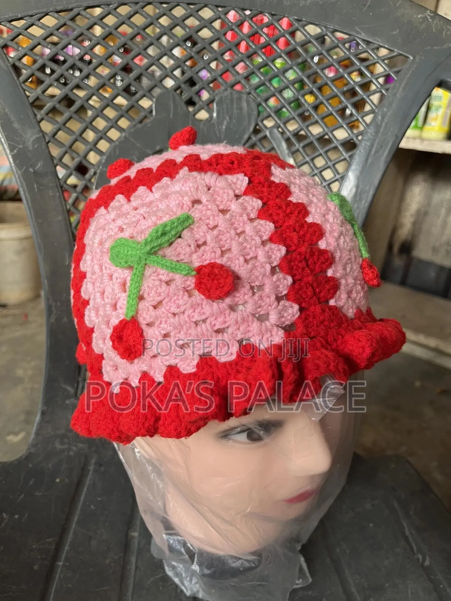 Crochet Cherry Bucket Hat