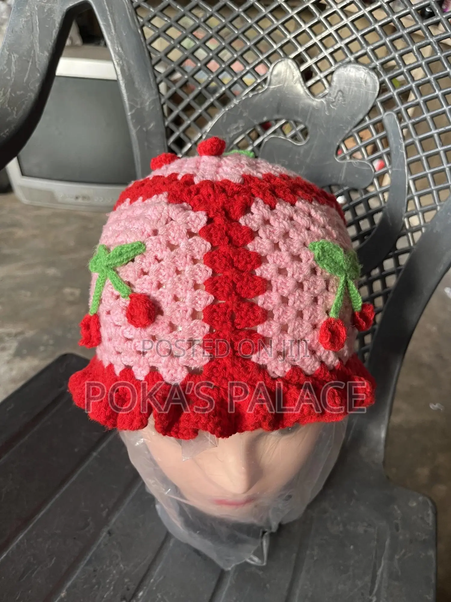 Crochet Cherry Bucket Hat