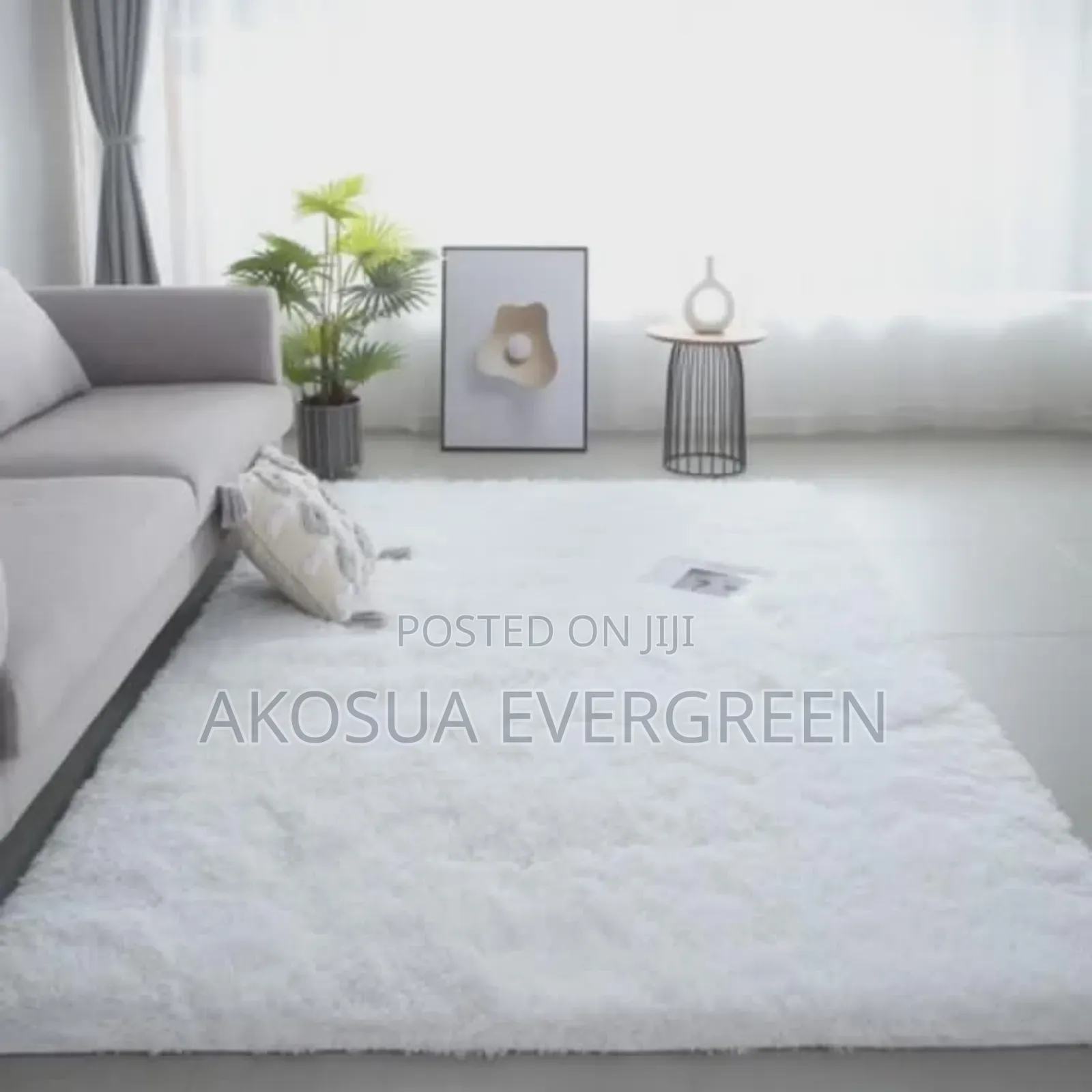Beautiful White Fluffy Carpet Available