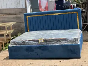 Light Blue King Size Bed Frame With Mattress Available for Pick