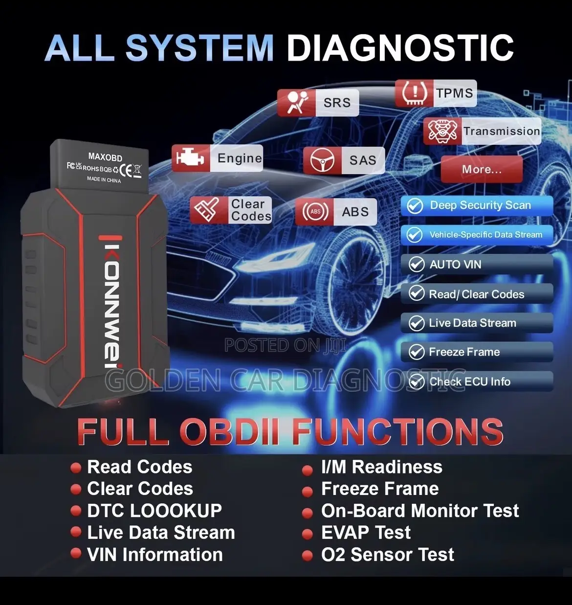 Konnwei Maxobd Obd2 Car Diagnostic Scanner
